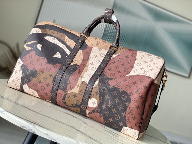 Louis vuitton original monogram canvas keepall 55 m46677 brown