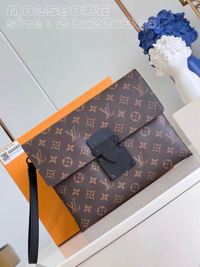 Louis vuitton original monogram canvas s-lock pochette M82598