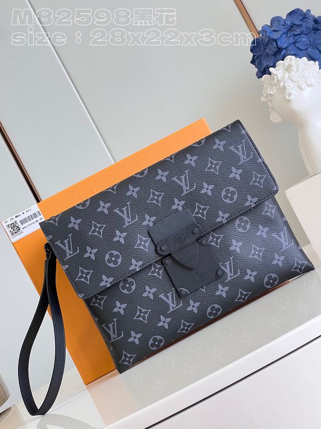 Louis vuitton original monogram eclipse s-lock pochette M82598