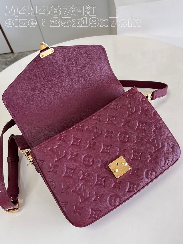 2017 louis vuitton original calfskin pochette metis M46613 wine