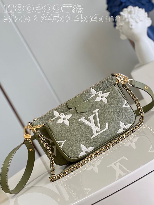 Louis vuitton original calfskin multi pochette M80399 khaki