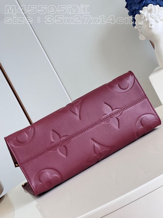 Louis vuitton original calfskin onthego mm M46601 wine 