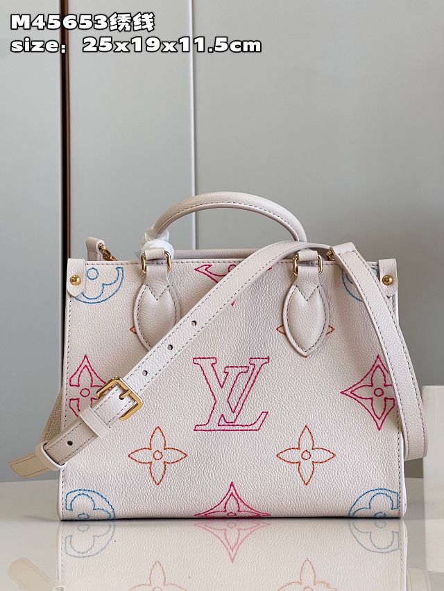 Louis vuitton original calfskin onthego pm M46629 white