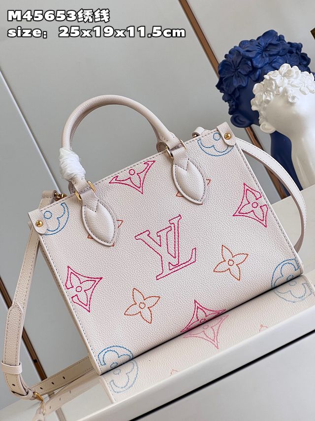 Louis vuitton original calfskin onthego pm M46629 white