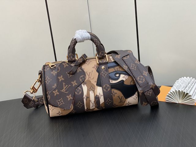 Louis vuitton original monogram canvas keepall 25 M46678 brown