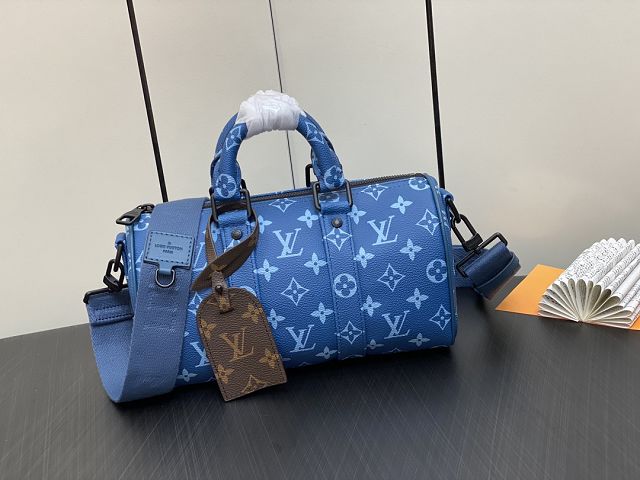 Louis vuitton original monogram canvas keepall 25 M46803 blue