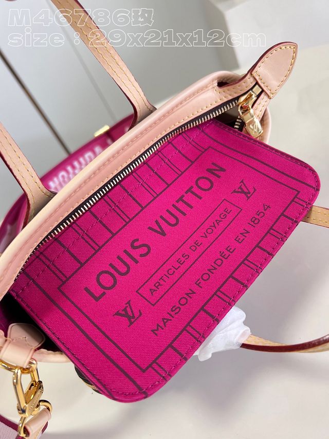 Louis vuitton original monogram canvas neverfull BB M46786 pink