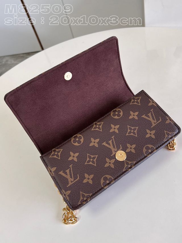 Louis vuitton original monogram canvas wallet on chain lily M82509