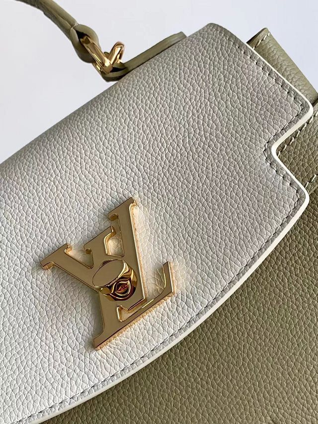 Louis vuitton original calfskin lockme ever mini M20997 khaki&white