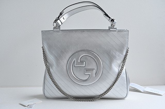 2023 GG original calfskin blondie medium tote bag 751516 silver