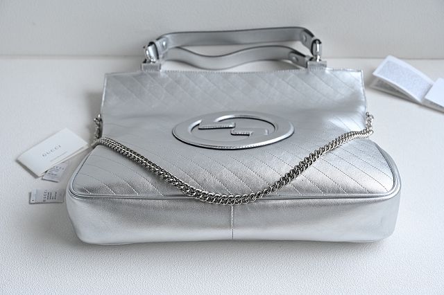 2023 GG original calfskin blondie medium tote bag 751516 silver