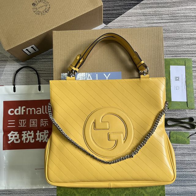 2023 GG original calfskin blondie medium tote bag 751516 yellow