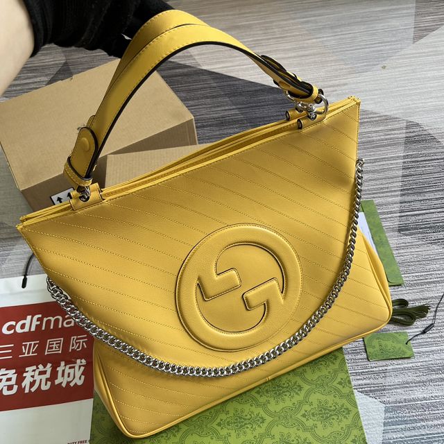 2023 GG original calfskin blondie medium tote bag 751516 yellow