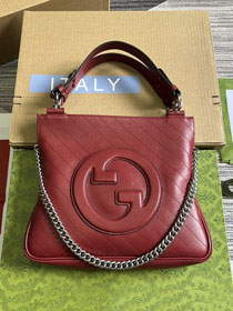 2023 GG original calfskin blondie small tote bag 751518 bordeaux