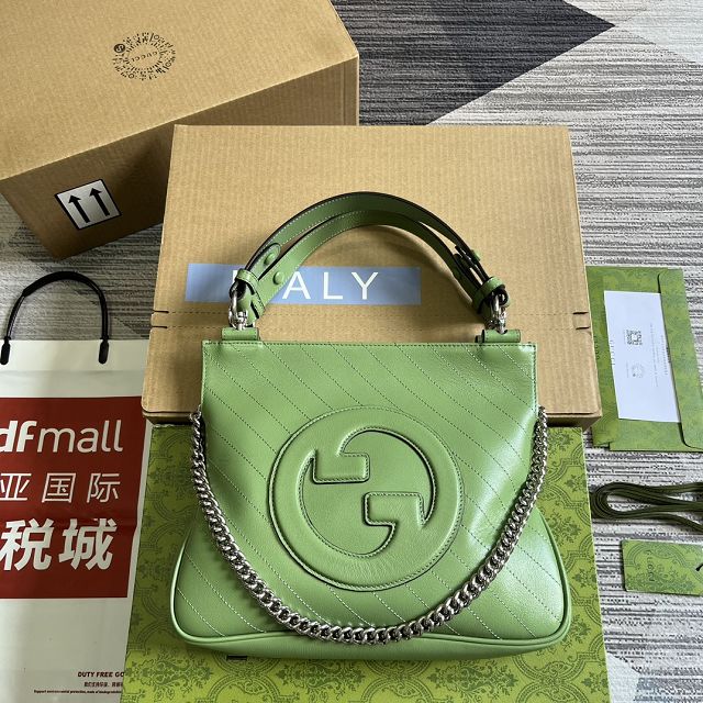 2023 GG original calfskin blondie small tote bag 751518 green