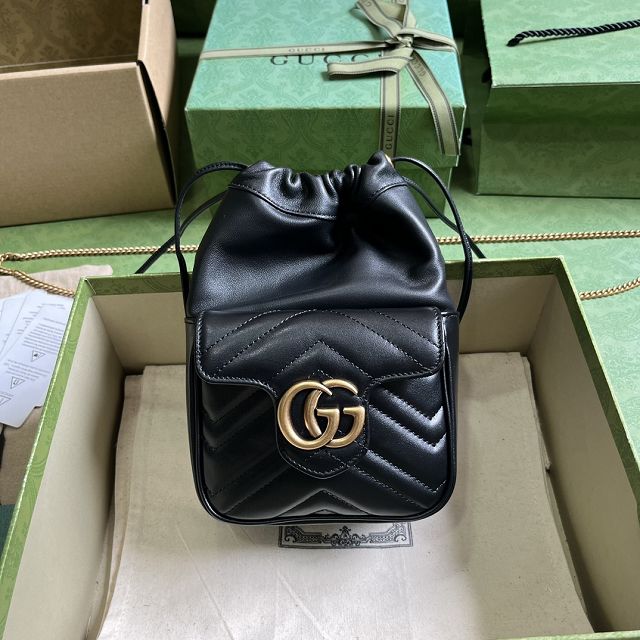 2023 GG original calfskin mini bucket bag 746433 black