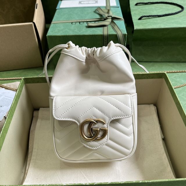 2023 GG original calfskin mini bucket bag 746433 white