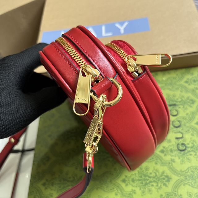 2023 GG original calfskin mini heart shoulder bag 751628 red