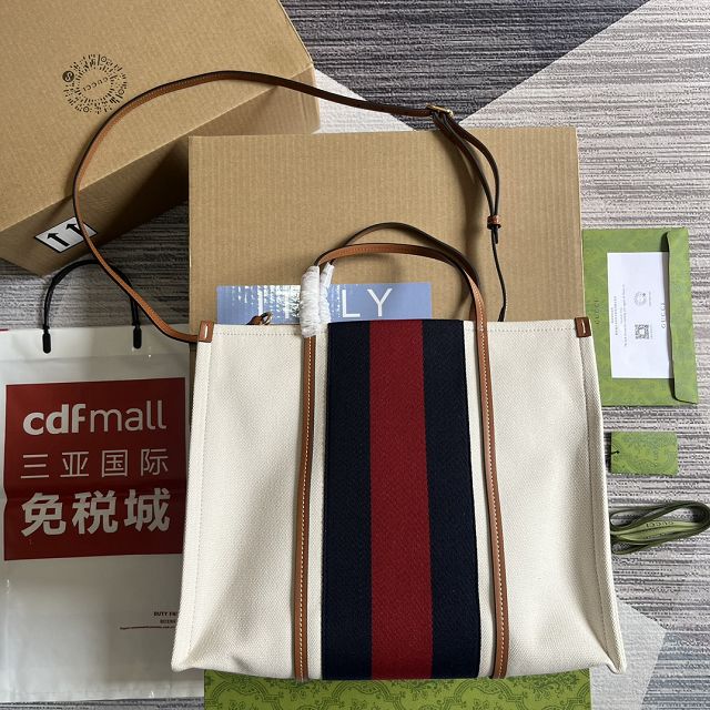 2023 GG original canvas medium tote bag 727721 white