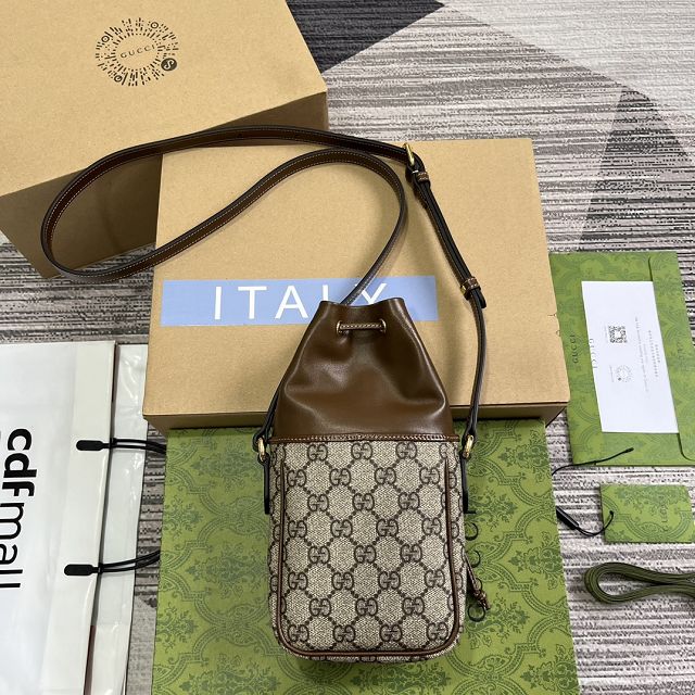 2023 GG original canvas mini bucket bag 746303 brown