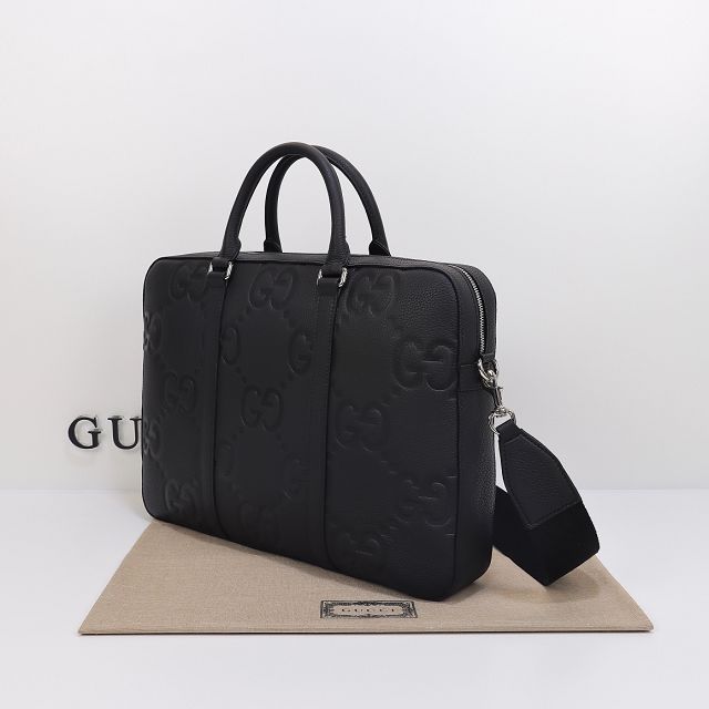 GG original calfskin briefcase 658573 black