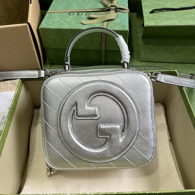 2023 GG original calfskin blondie mini shoulder bag 744434 silver