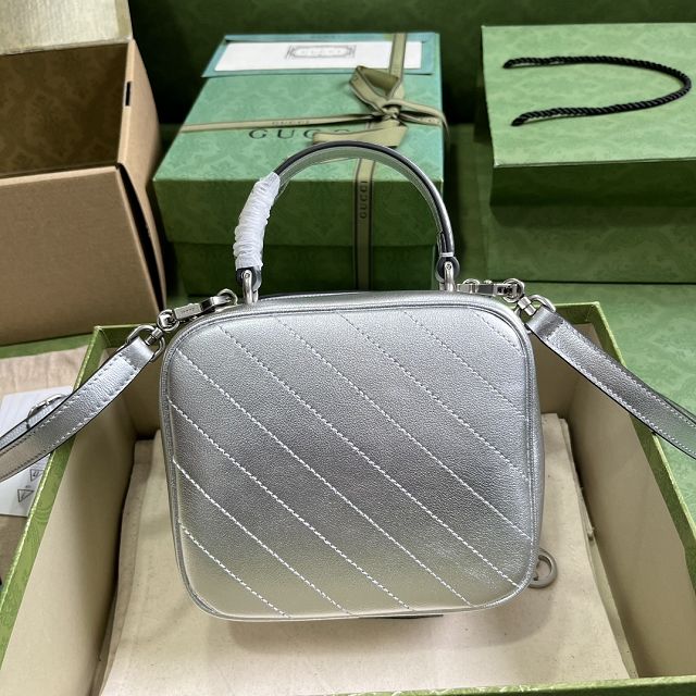 2023 GG original calfskin blondie mini shoulder bag 744434 silver