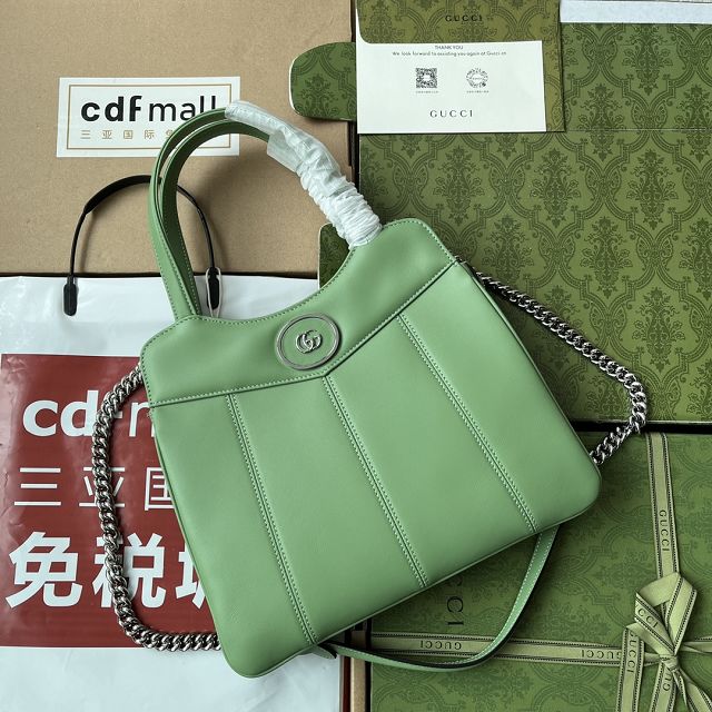 2023 GG original calfskin medium tote bag 745918 green