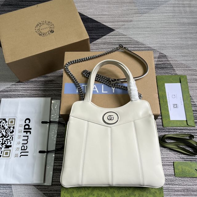 2023 GG original calfskin medium tote bag 745918 white