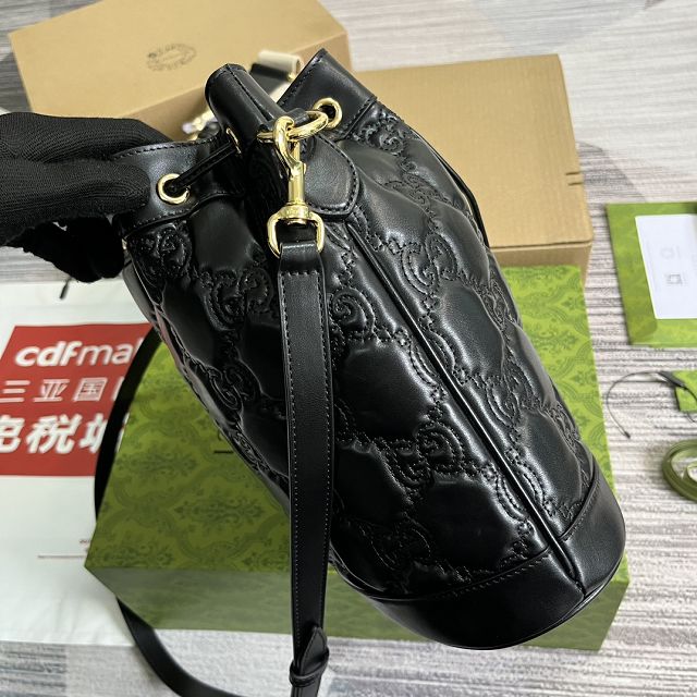 2023 GG original matelasse leather bucket bag 732448 black