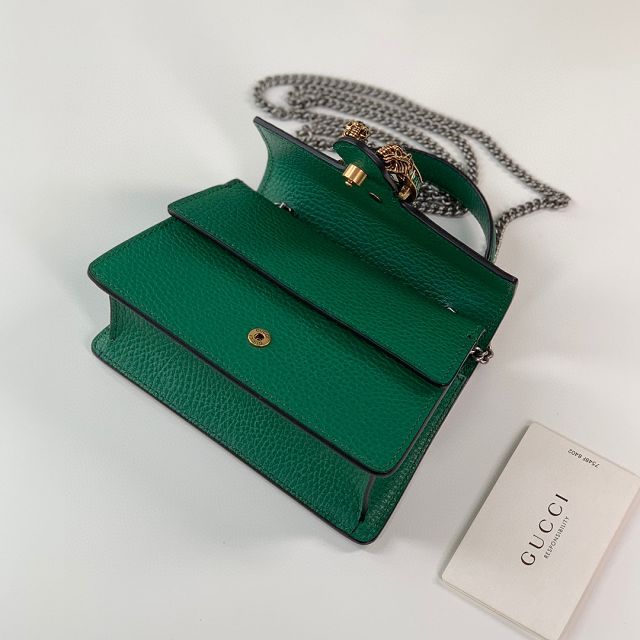 GG original calfskin dionysus mini top handle bag 752029 green