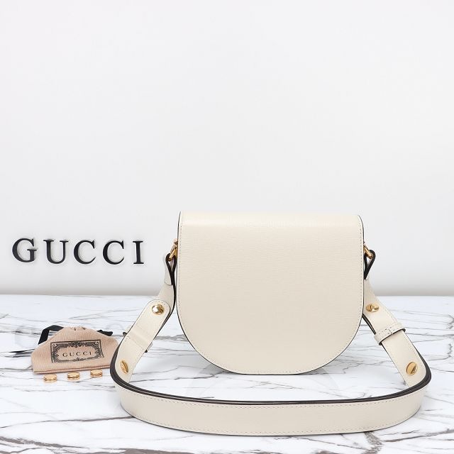 GG original calfskin horsebit 1955 mini bag 760191 white