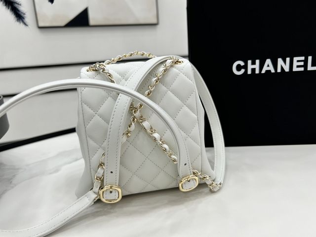 CC original calfskin small backpack AS3787 white