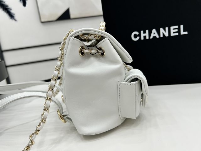 CC original calfskin small backpack AS3787 white