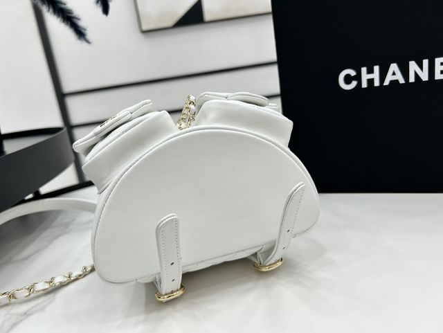 CC original calfskin small backpack AS3787 white