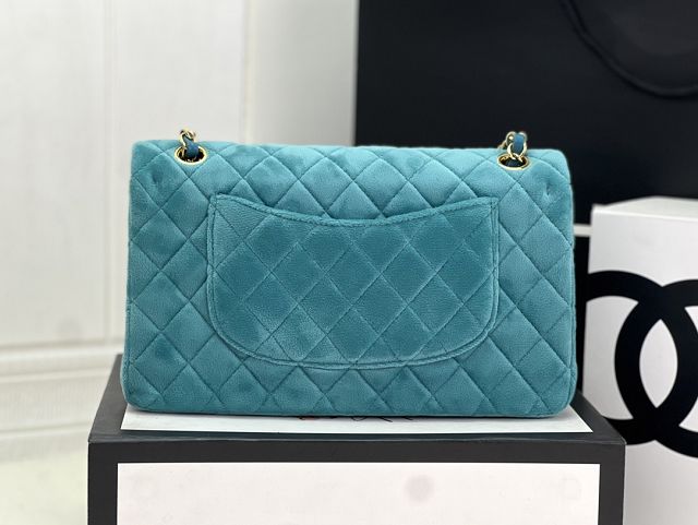 CC original velvet medium flap bag A01112 blue