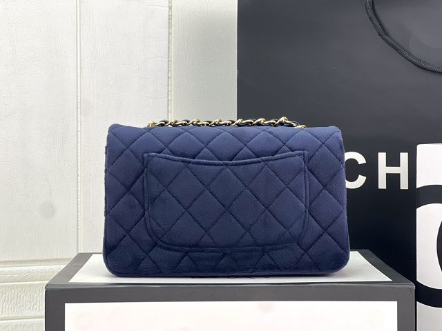 CC original velvet mini flap bag A69900 navy blue