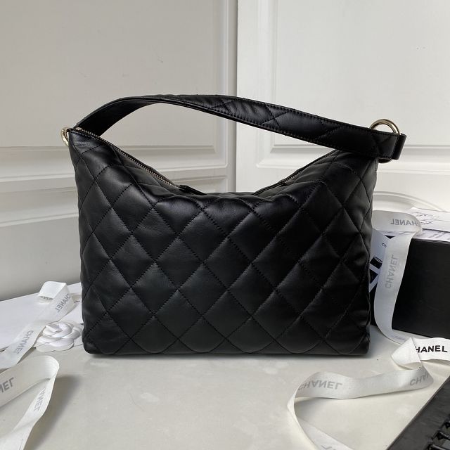 2024 CC original calfskin medium hobo bag AS4347 black