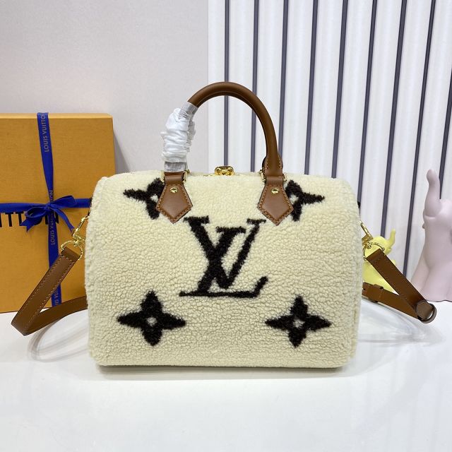 Louis vuitton original shearling speedy 25 M23468 white