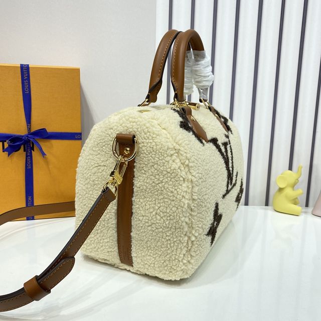 Louis vuitton original shearling speedy 25 M23468 white