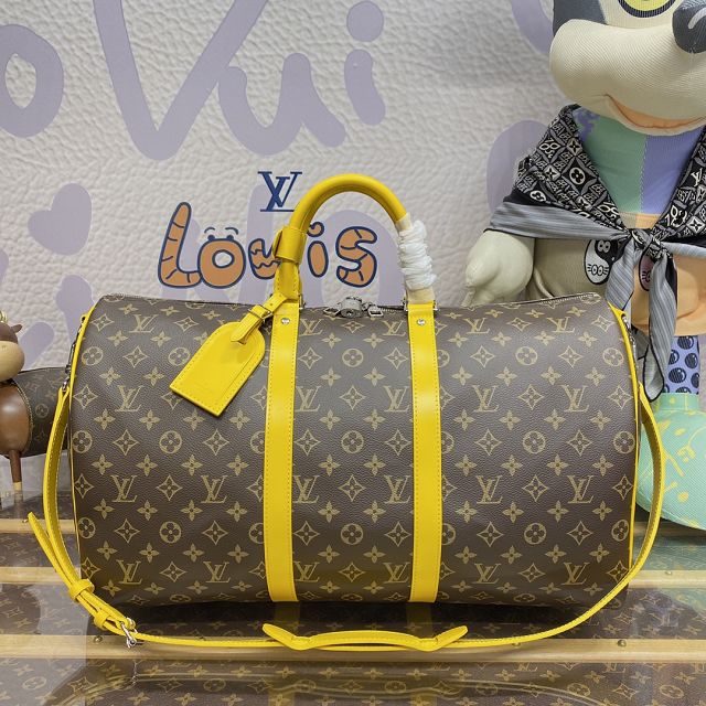 Louis vuitton original monogram canvas keepall 50 M46771 yellow