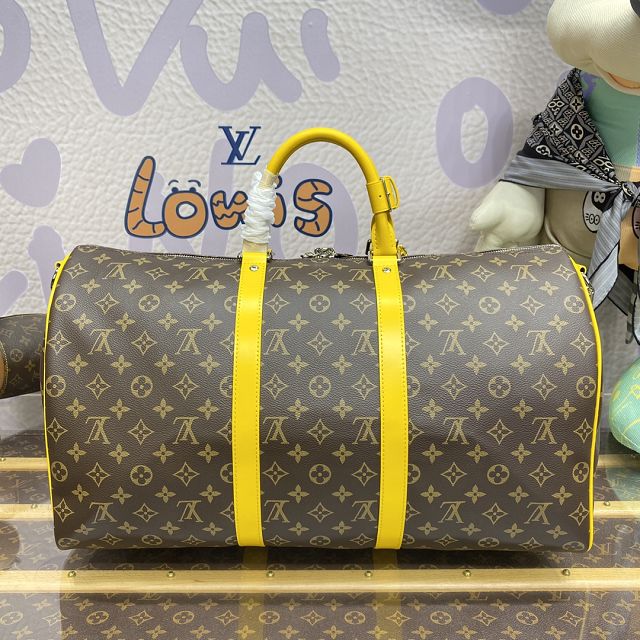 Louis vuitton original monogram canvas keepall 50 M46771 yellow