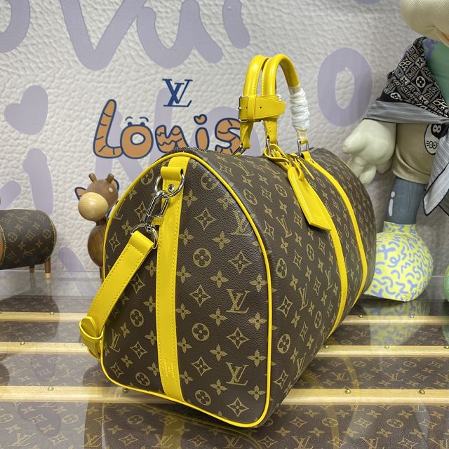 Louis vuitton original monogram canvas keepall 50 M46771 yellow