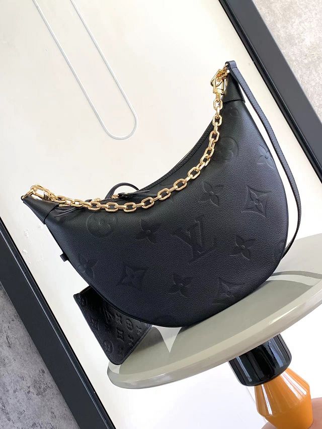 Louis vuitton original calfskin loop hobo bag M46725 black