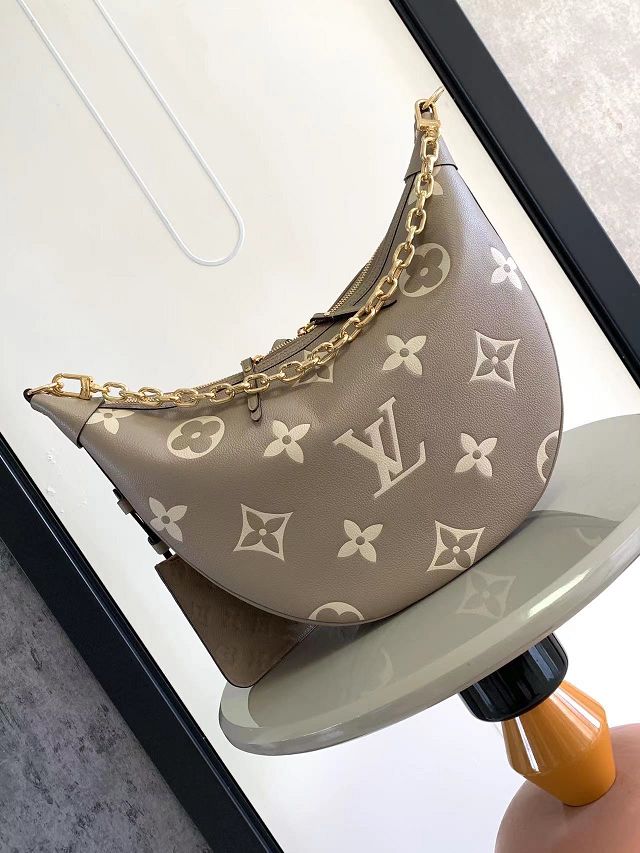 Louis vuitton original calfskin loop hobo bag M46738 grey