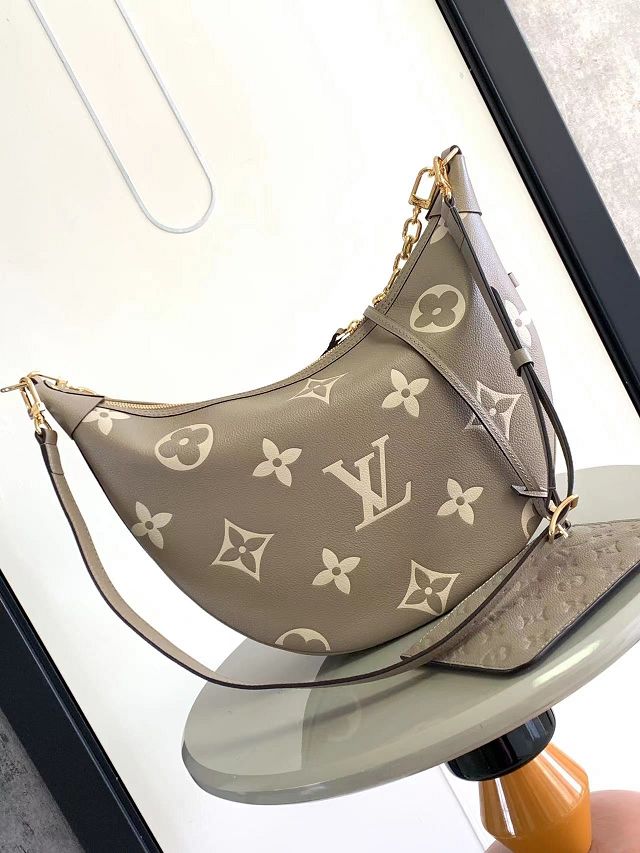 Louis vuitton original calfskin loop hobo bag M46738 grey