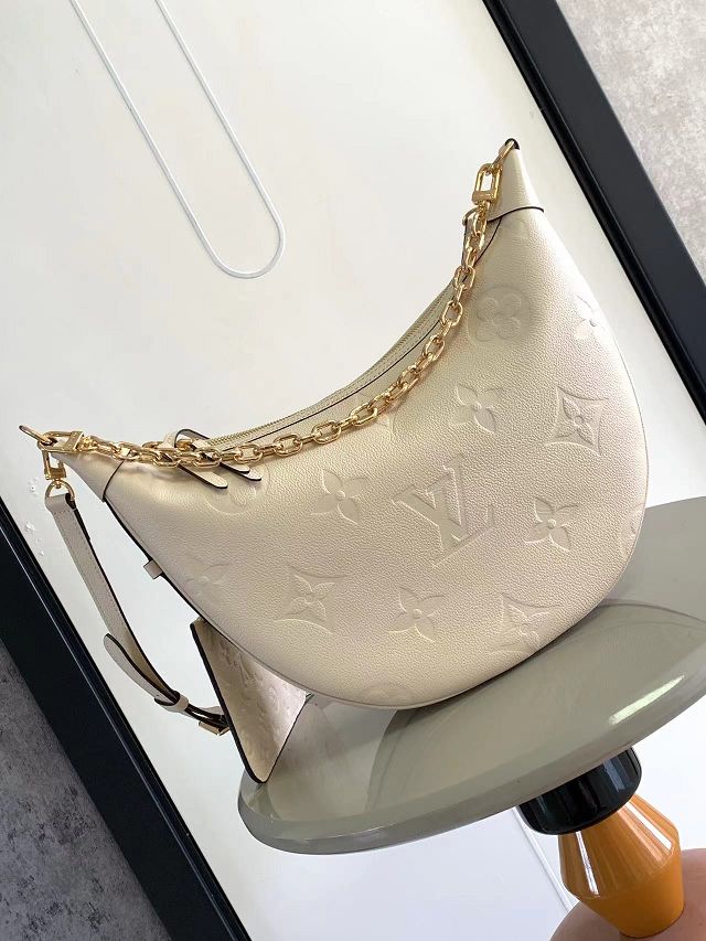 Louis vuitton original calfskin loop hobo bag M46739 white