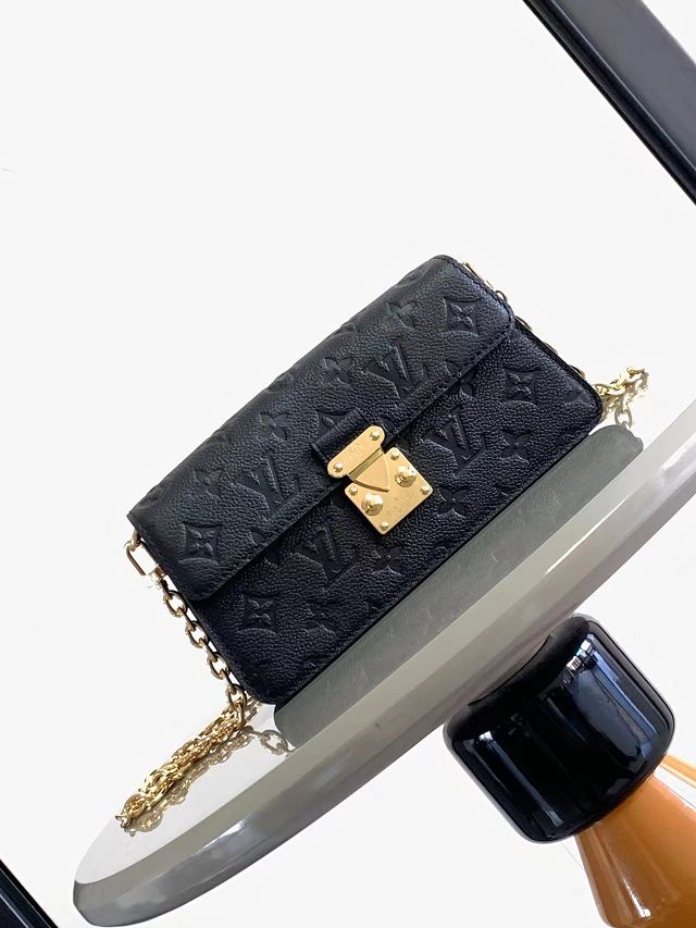 Louis vuitton original calfskin wallet on chain metis M82637 black