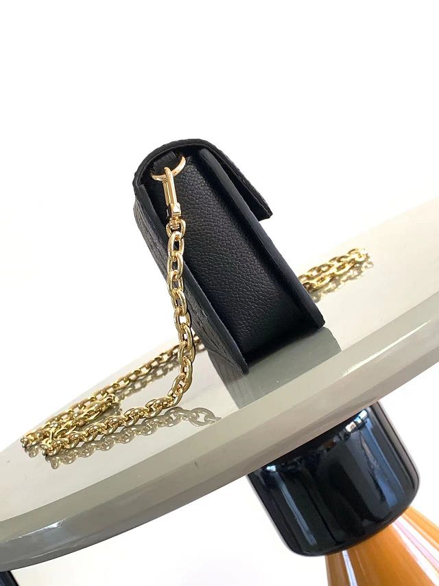 Louis vuitton original calfskin wallet on chain metis M82637 black