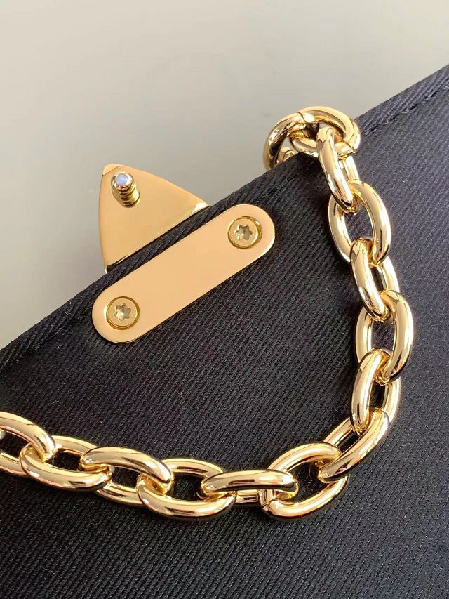 Louis vuitton original calfskin wallet on chain metis M82637 black